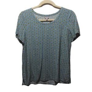 Blue Patterned Women's Top